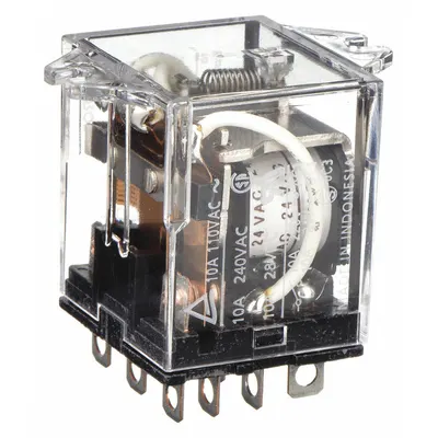 OMRON Flange Mount Relay: Surface (Top Flange) Mounted, 10 A Current Rating, 24V AC - Surface-Mounted Relays