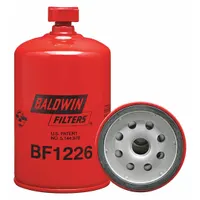 Spin-on fuel filter with cellulose media and standpipe. Outside diameter 3 1/16 in, M16-1.50 thread size. Used in diesel engine fuel systems to remove contaminants