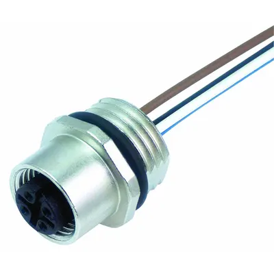 MURRELEKTRONIK M12 Female Front Mounting Receptacle - M12 Receptacles for Signal & Low-Power Applications