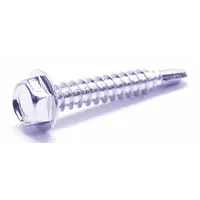 Self-Drilling Screw: #10 Size, 1 in Lg, Stainless Steel, NL-19, External Hex, 100 PK (MPN FB305HWSD101P100)