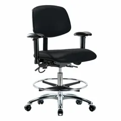 APPROVED VENDOR ESD Task Chair, Vinyl, Arms Included, 21 1/2" to 29" Height, 18 1/2" Seat Width, 17" Seat Depth