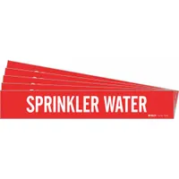 Pipe Marker: Sprinkler Water, Red, White, Fits 2 1/2 to 7 7/8 in Pipe O.D., 1 Pipe Markers, 5 PK (MPN 7269-1-PK)