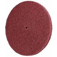 This SCOTCH-BRITE HS-DC disc is a general purpose surface-conditioning abrasive for all metals. It uses a very fine aluminum oxide abrasive to blend, finish, and deburr surfaces. The disc measures 8 inches in diameter with a 1/4-inch arbor hole