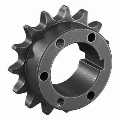 TSUBAKI Sprocket: For 60 Chain, 15 Teeth, 3.608 in Pitch Dia, 3.978 in Outside Dia - Size 60 Bushed-Bore Roller Chain Sprockets
