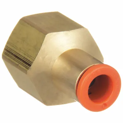 SMC KQ2F11-35A Push-to-Connect x FNPT Adapter, 1/4" Thread, Brass, White - Polybutylene & Brass Tube Fittings