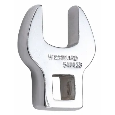 WESTWARD Crowfoot Socket Wrench: Alloy Steel, Chrome, 3/8 in Drive Size - SAE Open End Crowfoot Wrenches