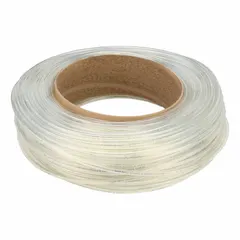 Polyurethane tubing with 1/4 in inner diameter and 3/8 in outer diameter, supplied in a 500 ft length. Beige color, Shore A 90 to 95 hardness, rated for maximum operating pressure of 170 psi at 73°F. Suitable for pneumatic systems, fluid transfer, and instrumentation in industrial automation and robotics.