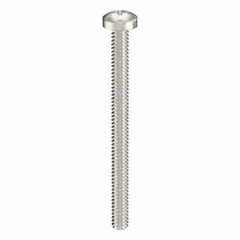 M1.6x0.35 thread size, 20 mm long, 18-8 stainless steel pan head machine screw with plain finish and Phillips drive. Drive size #0. Supplied in a 50-pack. Used for precision assembly in electronics, instrumentation, and light machinery where a low-profile, corrosion-resistant fastener is required.