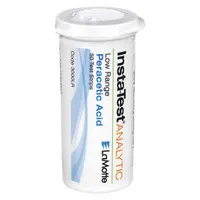 LAMOTTE Test Strips: Peracetic Acid, 0 to 50 ppm Peracetic Acid, Strip, 50 Tests, 3 in Overall Lg (MPN 3000LR)