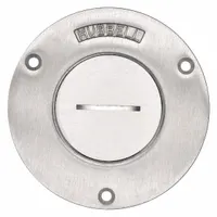 HUBBELL WIRING DEVICE-KELLEMS Floor Box Cover: Round, Silver, Aluminum, Brushed (MPN SA2925)