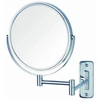 SEE ALL Makeup Mirror: Round, Glass, 13 in Overall Ht, 11 in Overall Wd, 3 in Overall Dp, Wall, 7X (MPN JNSA897)