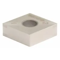 Diamond indexable turning inserts for precision machining of non-ferrous materials. Used in turning operations on aluminum alloys, plastics, and similar workpieces. The inserts provide wear resistance and surface finish suitable for high-speed machining
