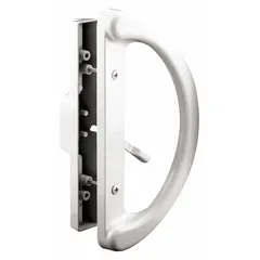 Recessed handle for sliding doors, measuring 7 1/4 in height and 2 in width. Provides a flush-mount locking solution for space-efficient door control in commercial and industrial settings.