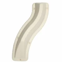Tapered door knob protector made of PETG in eggshell color with white finish. Measures 9 inches in length, 17 1/2 inches in width, with a 3 5/8 inch projection. Used to shield walls and doors from impact damage in commercial or institutional settings