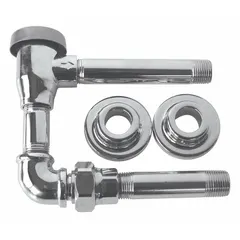 Wall flange vacuum breaker for backflow prevention on faucets. Chrome finish. Rated for maximum pressure of 80 psi. Overall width 2 1/4 inches. Suitable for wall-mount faucet installations in commercial or institutional settings.