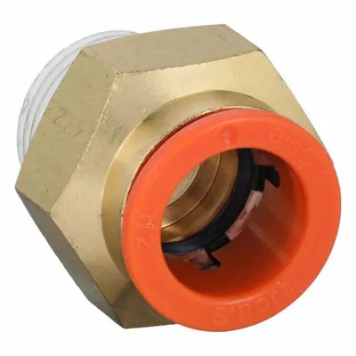 SMC KQ2H13-36AS Push-to-Connect x MNPT Brass Tube Fitting - Polybutylene & Brass Tube Fittings