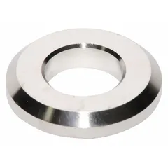 This valve seat is made of 316 stainless steel for corrosion resistance. It fits pump sizes with 1 in and 0.75 in connections. Used in industrial pump valve assemblies to provide a leak-tight seal between the valve and pump body.