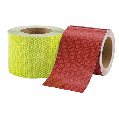 ORALITE Reflective Tape: Construction/Emergency Vehicles/Utility, Fluorescent Lime/Red - Vehicle Reflective Tapes