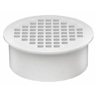 OATEY Floor Drain: 3 1/2 in Overall Dia, 3 1/2 in Grate Size, 3 in Nominal Pipe Size - Plastic Floor Drains for Unfinished Floors