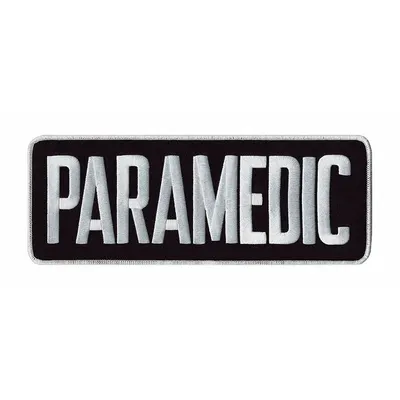 HEROS PRIDE Embroidered Patch: Paramedic, 11 in x 4 in, Navy/White, Polyester/Rayon - Embroidered Insignia