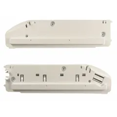 This end cap is a replacement component for refrigerator and freezer drawer assemblies. It secures the drawer front and maintains proper alignment. Suitable for use in residential refrigeration equipment.