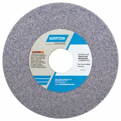 Type 1 straight grinding wheel, 6" diameter x 1/2" thickness x 1 1/4" arbor hole, grade 32A46-KVBE with K hardness. Suitable for moderate-to-heavy grinding of tool steels in deburring, shaping, and sharpening operations. Sold in a 5-pack.