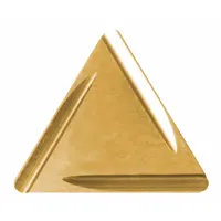 Triangle (T) indexable turning insert made of PVD cermet. Used for precision finishing and light roughing of steel and stainless steel in turning, facing, and profiling operations. Provides good chip control and surface finish in general machining applications