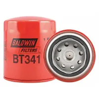Spin-on oil filter with cellulose media and a flow control orifice. Thread size 5/8"-18, overall height 4 3/8 in, outside diameter 3 11/16 in. Used in engine lubrication systems to remove contaminants from oil