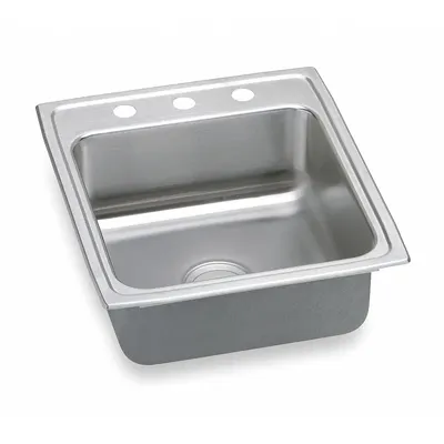 ELKAY DLR2022103 One-Bowl Counter-Mounted Kitchen & Bar Sink, 18 ga, Silver/Gray - One-Bowl Counter-Mounted Kitchen & Bar Sinks without Faucets