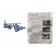Genuine OEM replacement water inlet valve for Electrolux refrigerators and freezers. Controls water flow to the ice maker and water dispenser. Consult appliance manual for voltage and pressure specifications.