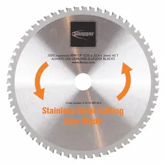 Circular saw blade designed for cutting thin metal, including stainless steel and aluminum. Features 60 teeth, 0.08-inch cut width, and 1-inch arbor. Suitable for fabrication, metalworking, and construction applications requiring precise cuts in sheet metal or thin-gauge materials.
