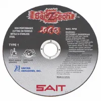 This 5-inch diameter cut-off wheel features a 0.045-inch thickness and 7/8-inch arbor hole. Constructed with zirconia alumina abrasive and 36 grit, it is designed for cutting carbon and stainless steel in metal fabrication and maintenance tasks