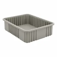 This plastic hanging bin is designed for use with standard wire shelving systems. It provides organized storage for small parts, tools, and supplies in warehouses, workshops, and industrial facilities. The bin measures 17 x 22 x 8 inches and is white