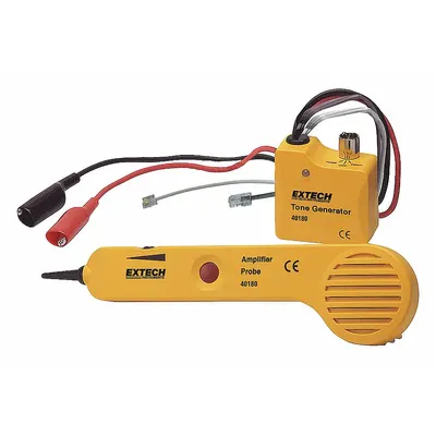 EXTECH Tone and Probe Kit: 40180, Case/Test/Tone/Trace Cable/Tone Generator, Voice/Data Cable - Tone Generator & Speaker Probe Kits