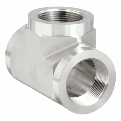 PARKER Metal Pipe Tee: Tee (Run x Run x Branch), 1 1/4 in x 1 1/4 in x 1 1/4 in - High Pressure Precision Pipe Fittings