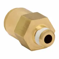 Push-Fit Adapter Fitting: 5/32 in OD x 1/16 in Pipe Fitting Size, Push-to-Connect x NPTF, Brass (MPN 1868X2.5X1)