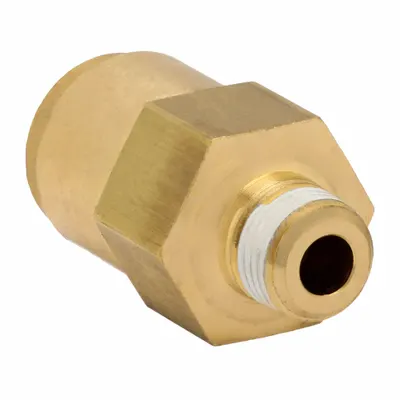 WEATHERHEAD Push-Fit Adapter Fitting: 5/32 in OD x 1/16 in Pipe Fitting Size, Push-to-Connect x NPTF - Brass Air Brake Fittings