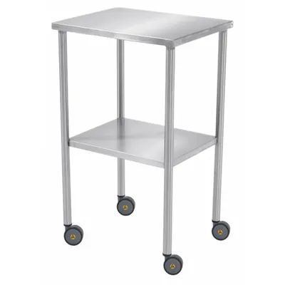 BLICKMAN Instrument Table: 16 in Overall Wd, 34 in Overall Ht, 30 in Overall Lg - Fixed-Height Stainless Steel Surfaced Lab Tables