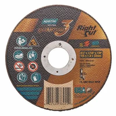 NORTON Quantum 3 RightCut Cool-Cutting Cut-Off Wheel - Cool-Cutting Cut-Off Wheels for Carbon & Stainless Steel