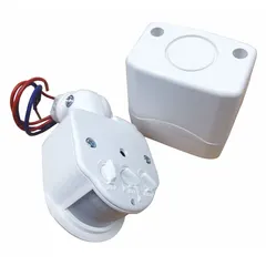 Single-phase occupancy sensor rated for 240V AC. Designed for surface mounting and compatible with all electric radiant heaters. Automatically detects occupancy to control heater operation, suitable for use in commercial and industrial spaces.