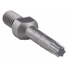 This APEX impact Torx bit features a T25 size and is constructed from S2 steel. It is designed for screw driving applications with impact drivers in assembly, maintenance, and repair tasks. Sold as a 5-pack.