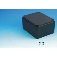 BOX ENCLOSURES Enclosure: Black, Polycarbonate, 9 in x 7 in x 5 in, NEMA 4, Solid Cover (MPN BEN-92PBK)