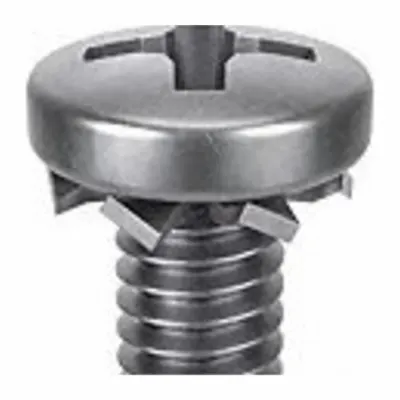 SEMS Screw: External Tooth, M4x0.70 Thread Size, 25 mm Lg, Stainless Steel, Passivated - Machine Screws with External Tooth Lock Washers