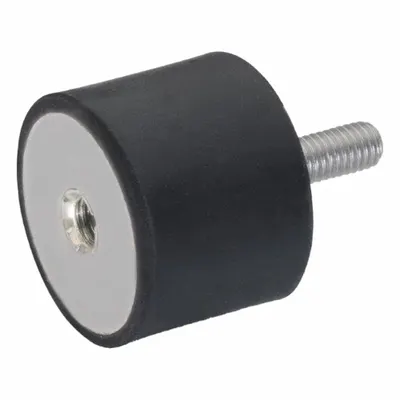 JW WINCO Male x Female Vibration-Isolating Mount, M6 Thread, Natural Rubber - Male x Female Vibration-Isolating Mounts