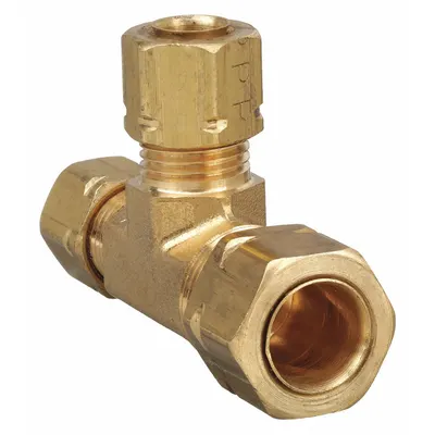 PARKER Self-Aligning Brass Compression Tee Fitting - Self-Aligning Brass Compression Fittings