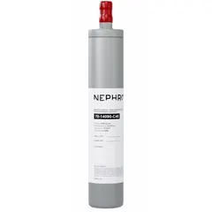 This quick-connect water filter uses carbon media to reduce Class 1 Particulate. It has a 2 gpm flow rate and overall dimensions of 14 3/4 in height by 3 in diameter. Suitable for point-of-use filtration in ice machines and refrigerators.