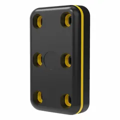 Rectangular flat dock bumper made of high-impact polymer. Measures 20 1/2 in x 11 5/8 in x 4 3/8 in. Sold as a pair (1 PR). Used to protect loading dock edges from vehicle impact.