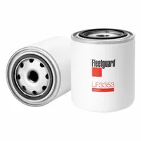 FLEETGUARD LF3353 is a spin-on oil filter with a 3/4"-16 thread size, 4 9/16 in overall height and length. Designed for use in Hyster vehicles, it removes contaminants from engine oil to protect engine components in industrial material handling equipment