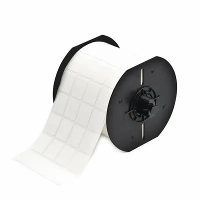 BRADY B33-91-498 Wraparound Label, 15/16 in x 3/4 in, Vinyl, Black on White - Brady Precut Label Rolls