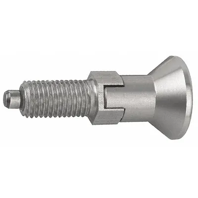 KIPP Indexing Plunger: Locking, 18-8 SS Body w/ 400 SS Plunger, M8x1 Thread - Locking Pull-Knob Indexing Plungers